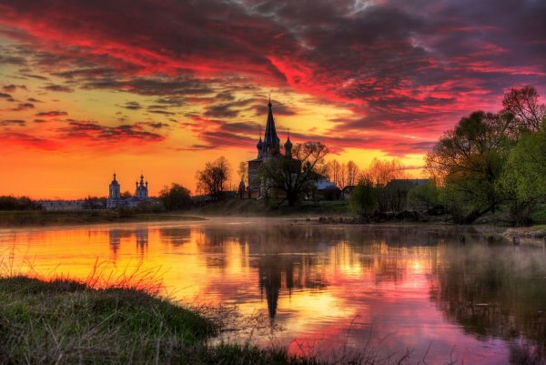 Храм Андрея Первозванного на Вуоксе в тумане