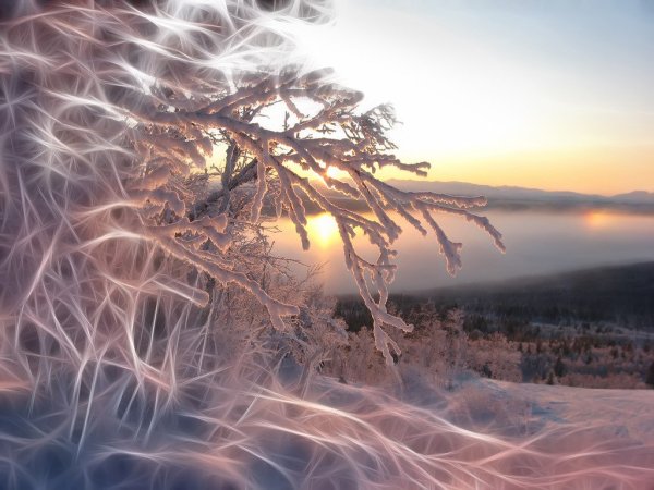 Зима солнце Эстетика