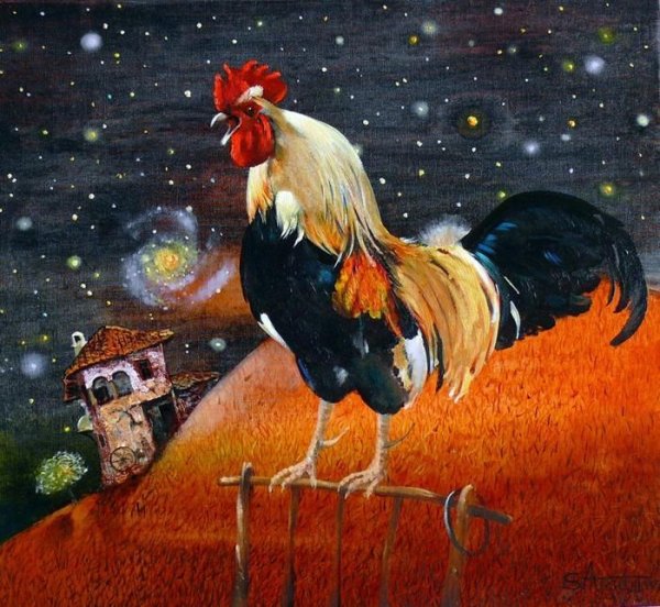 Петух рисунок народное творчество