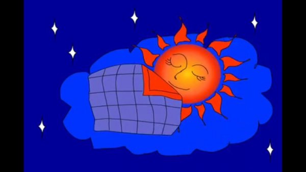 Солнце мультяшное спит