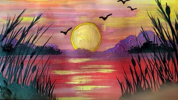 Рисование восхода солнца