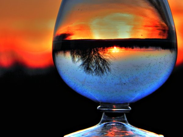 Бокал вина на солнце