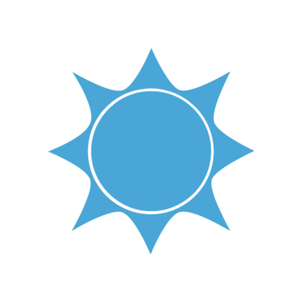 Синее солнце без фона