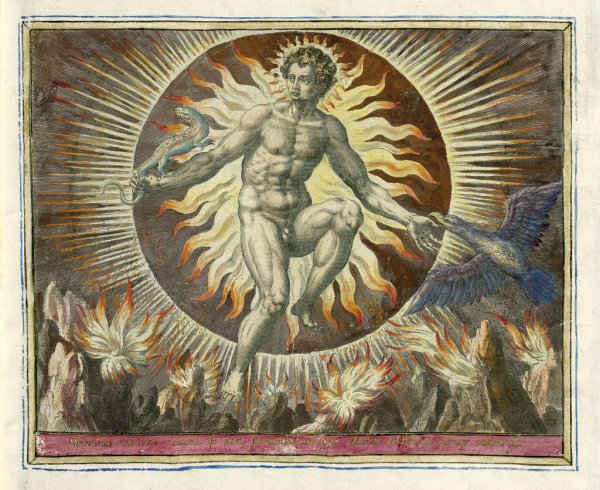 Бог солнца Гелиос на огненной колеснице