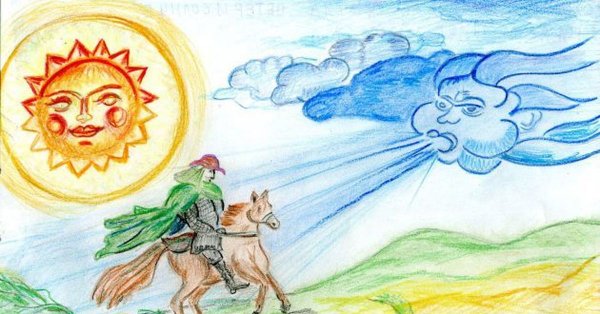 «Ветер и солнце» к. д. Ушинского