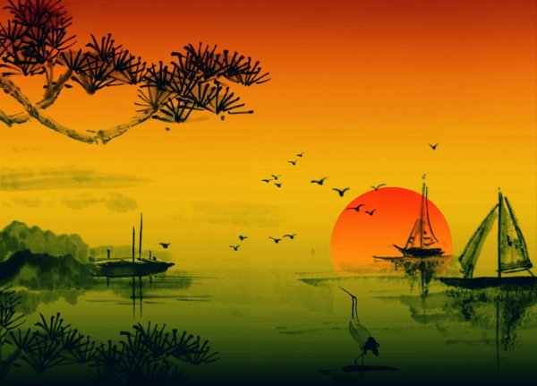 Пейзаж в Восточном стиле