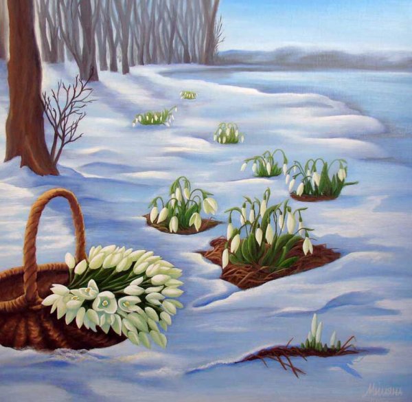 Подснежники рисунок