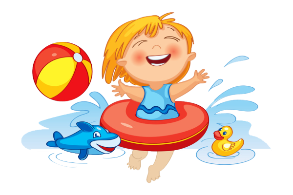 Дети купаются на прозрачном фоне