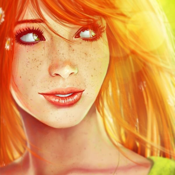 Рыжая девочка осень