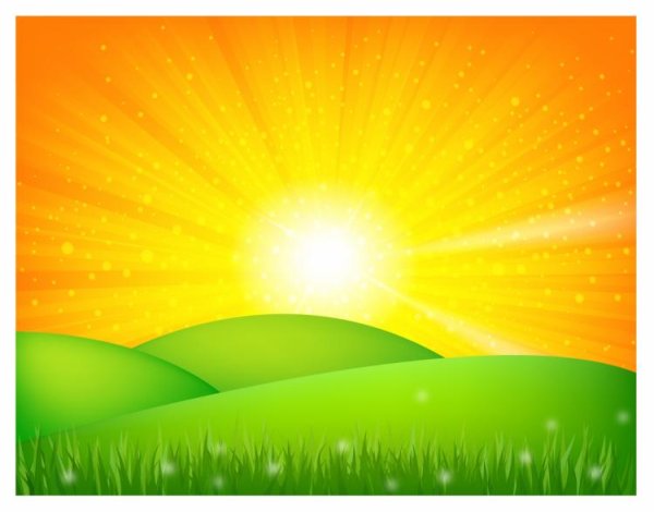 Пейзаж рассвет вектор