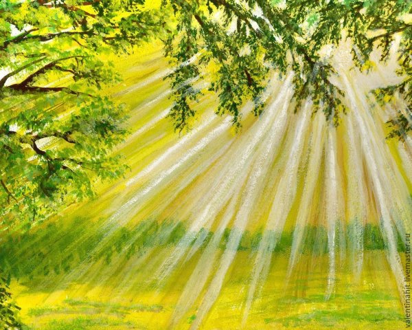 Яркое солнце живопись