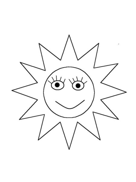 Солнышко раскраска для детей