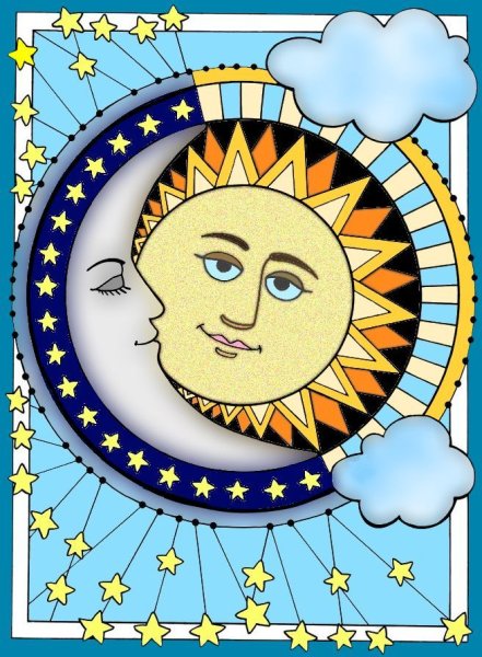 Изображение Луны и солнца