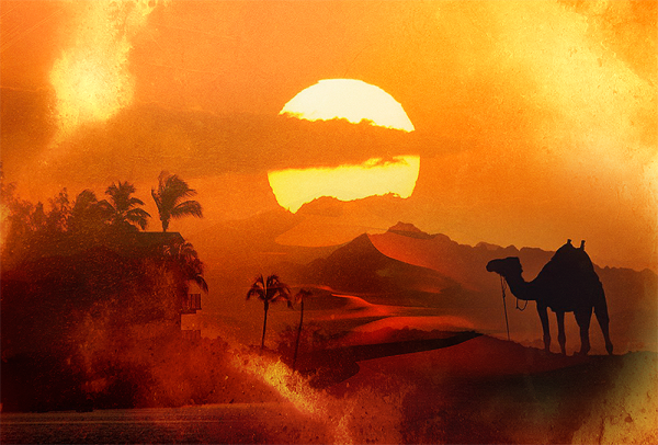 Огромное солнце на закате