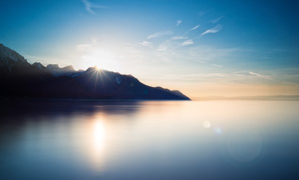 Небо солнце горы море