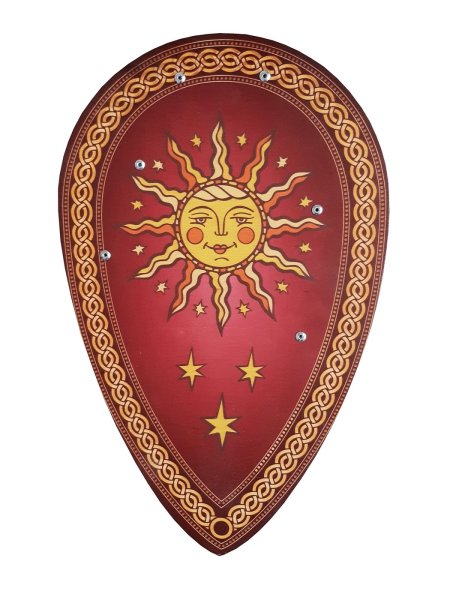 Каплевидный щит воина древней Руси