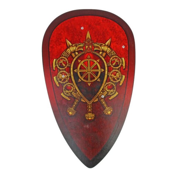 Каплевидный щит воина древней Руси