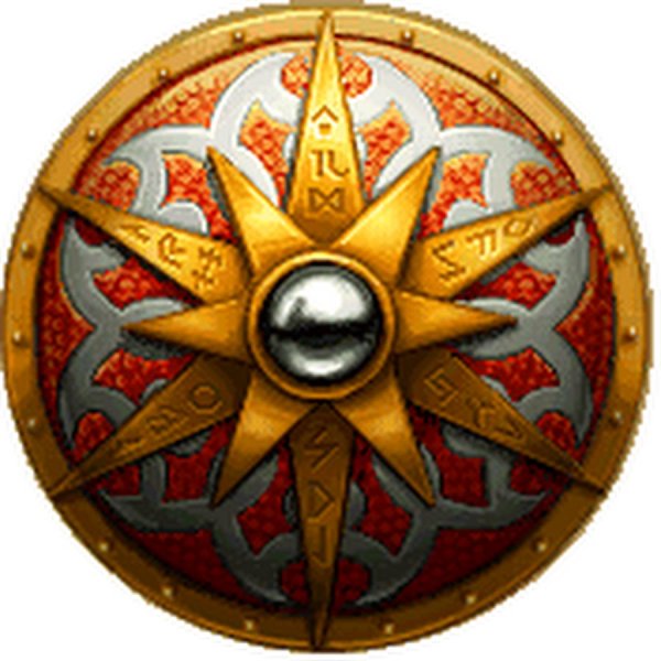 Круглый щит с солнцем