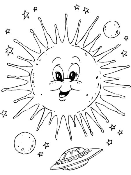 Раскраска. В космосе