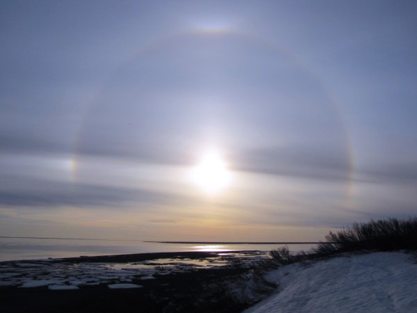 Эффект гало солнце зимой