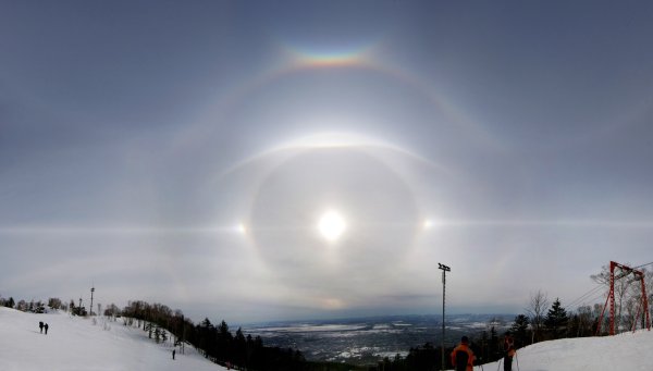 Северное сияние солнечное гало