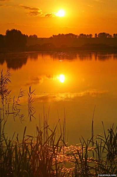 Рассвет над озером