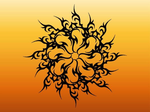 Солнце в стиле трайбл