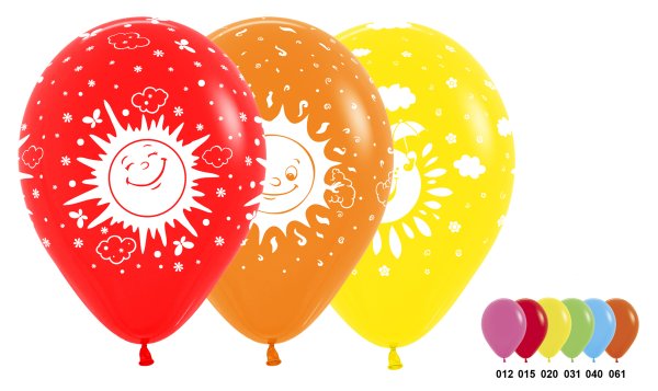 Шар12" пастель ассорти рис. Солнечное настроение