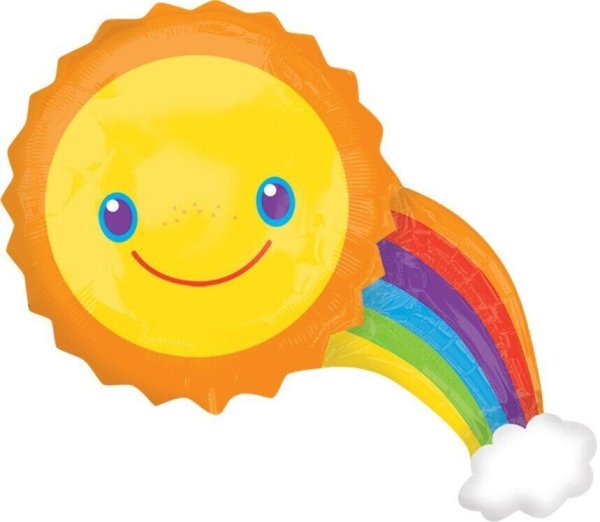 Шар фольга солнце с радугой