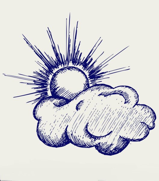 Тату солнце и тучи