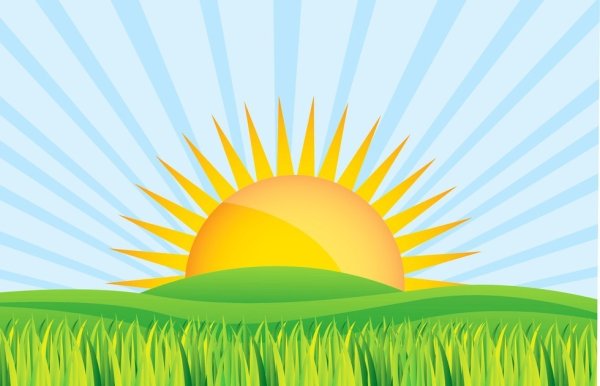 Утро солнце вектор