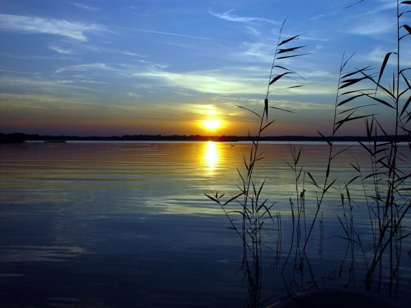 Отражение солнца в воде