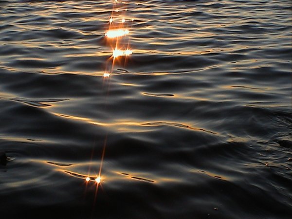 Отражение солнца в воде