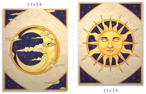 Старинное изображение солнца