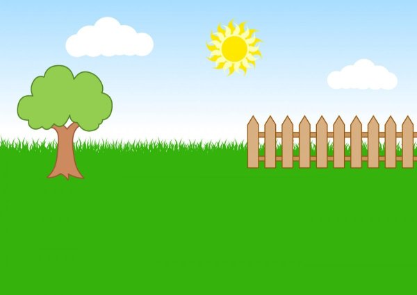 Полянка с заборчиком