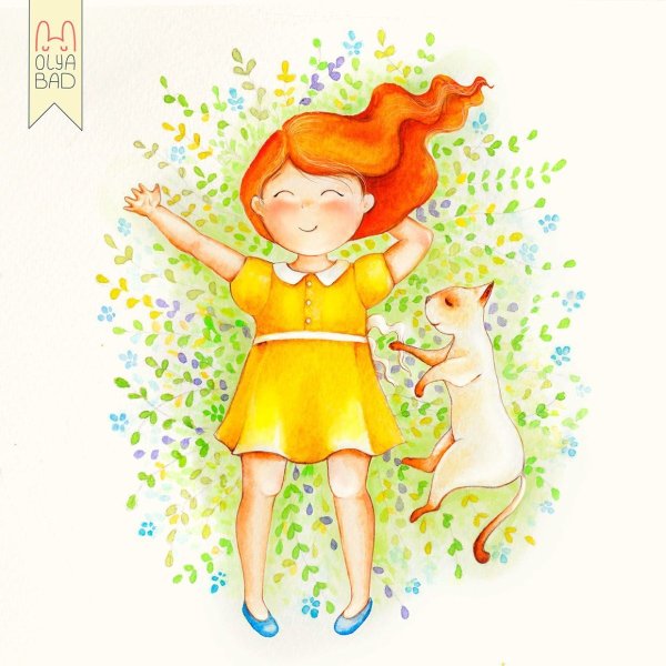 Рыжая веселая девочка