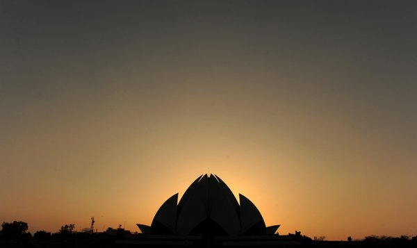 Храм лотоса Индия силуэт