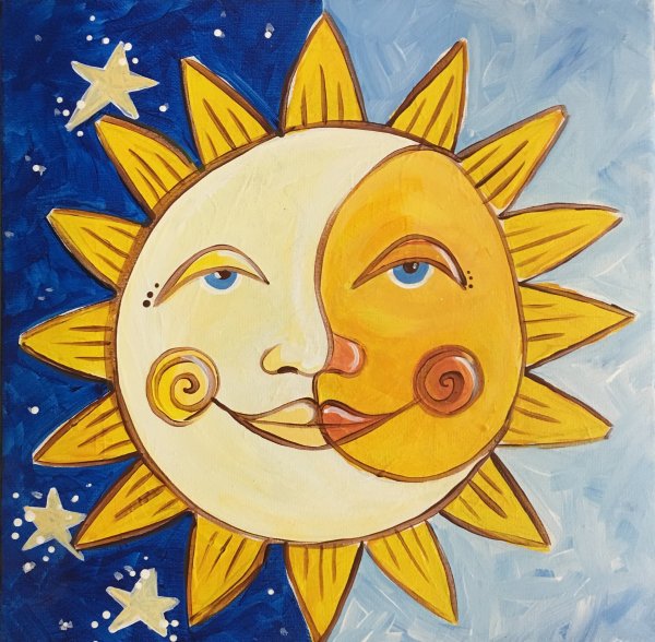 Солнце и Луна рисунок