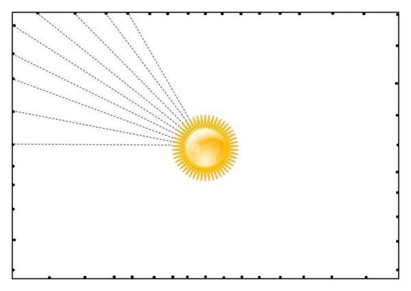 Солнце по точкам для детей