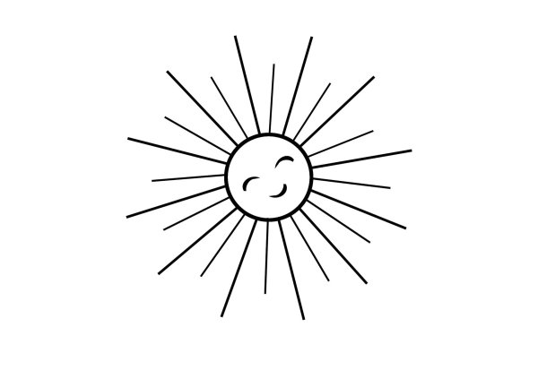 Нарисовать солнце карандашом