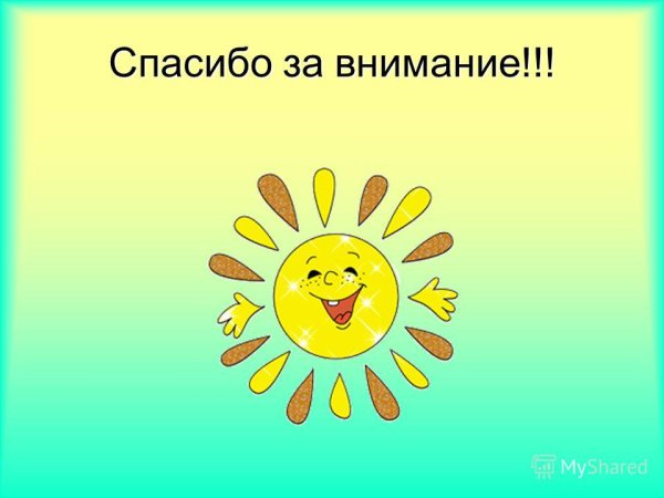 Спасибо за внимание солнышко