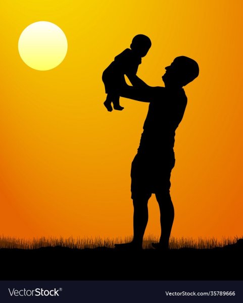 Мать и сын со спины