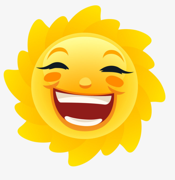 Стикер солнышко улыбается