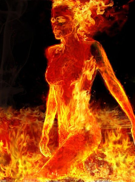 Горящий огонь