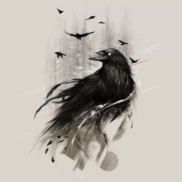 Ворон эскиз