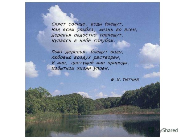 Воды блещут Тютчев