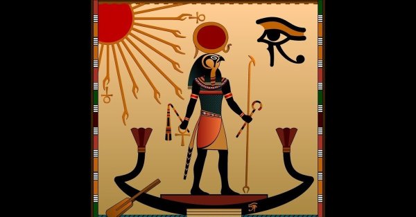 Поклонение Богу солнца Атону (Эхнатон и Нефертити с дочерью)