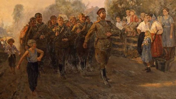 Уходят на фронт живопись