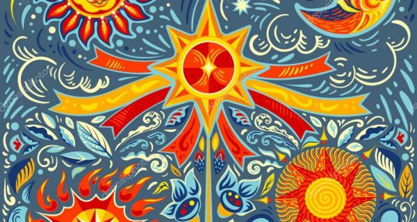 Изображение солнца в орнаменте