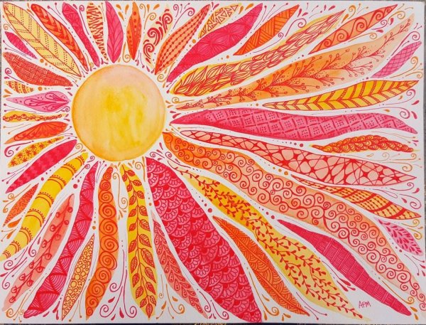 Зентангл солнце